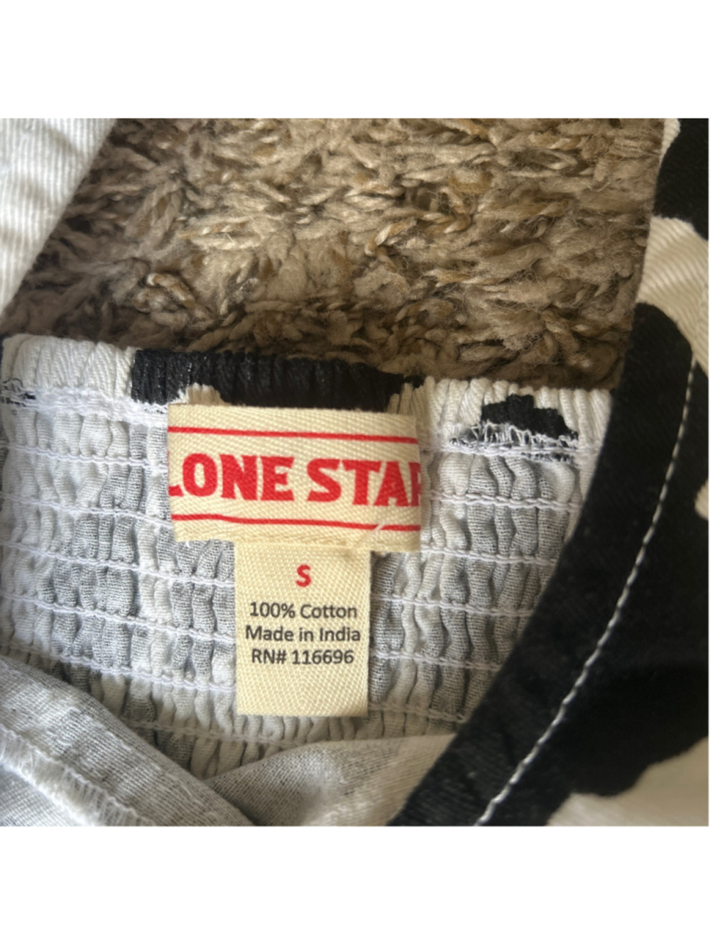 Women's Lone Star Black and White Cow Print Corset Cotton Tank Top Size Small - Picture 2 of 3